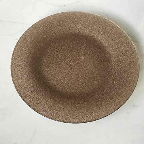 Pier 1 Gold Glitter Plate Handmade Products