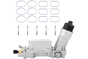 VASTAUTO 926-959 926-876 Upgraded Aluminum Engine Oil Cooler Housing With Oil Filter Gaskets Sensor Adapter Compatible With 2011-2016 Chrysler 200,300,Dodge Charger,Cherokee,Wrangler,Promaster 3.6L V6