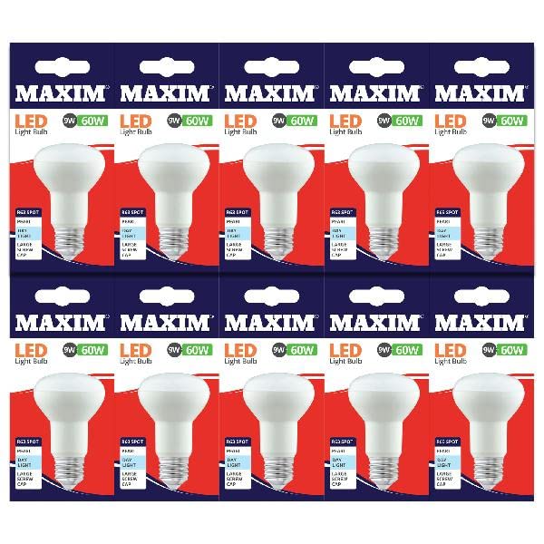 MAXIM LED R63 Edison Screw (Daylight White) - 9watt (60watt) - 806 Lumen (Pack 10) - 60MLR63E27D5X10