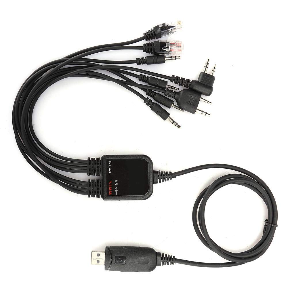 Socobeta 8 In 1 USB Programming Cable Multifunctional Compatible with KENWOOD/QuanShengcn/Tyt/Motorola Radio