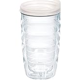 Tervis Clear & Colorful Lidded Made in USA Double Walled Insulated Tumbler Travel Cup Keeps Drinks Cold & Hot, 10oz Wavy, Frosted Lid