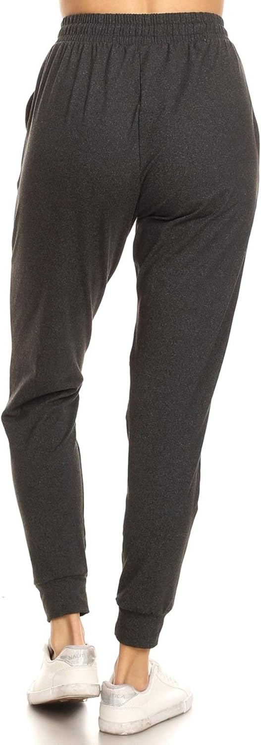 Leggings Depot Women's Printed Solid Activewear Jogger Track Cuff Sweatpants at  Women’s Clothing store