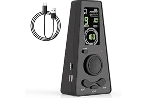 AUPHY Digital Metronome for Piano Guitar Drum Violin with Timer Vocal headphone Jack (Black)