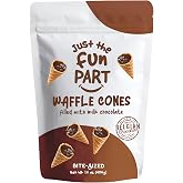 Just The Fun Part Bite-Size Crispy Mini Waffle Cones 16 oz bag - Filled With Premium Belgian Chocolate -Great For Snacks, Desserts, Grab &amp; Go -Kosher