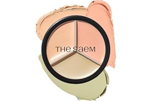 THESAEM Cover Perfection Triple Pot Concealer - 03 Correct Up Beige for Red Tone & Dark Circles - 3-Color Multi Concealer Palette for Light Skin Tones 13-21 - Korean Makeup with Sweet Almond Oil