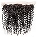 Klaiyi Hair Brazilian Curly Hair 13 X4 Ear to Ear Full Lace Frontal Closure, Unprocessed Human Virgin Hair (18, Free Part Frontal)