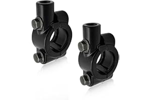 Sylvil 2 PCS Motorcycle Handlebar Mirror Mount Holder, Aluminum 7/8" Mirror Thread Mount Clamp, Handlebar Rearview Mirror Adapter for ATV Scooter, Universal Motorcycle Accessories (10mm Black)