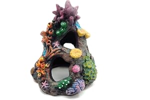 Yimaa Fish Tank Rock Decor Coral Cave Aquarium Decorations Large Resin Coral Mountain Ornaments for Marine Betta Fish Landsca