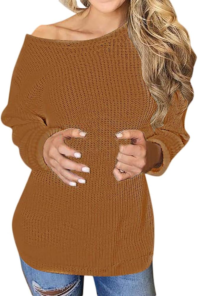 Pull Femme Oversize Hiver - Sweat Col Rond Manches Longues, Coupe Loose, Chaud Et Décontracté