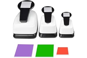 HKKYO Square Hole Puncher Square Paper Punch Shape Punches for Paper Crafts