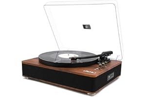 LP&NO.1 Record Player Wireless Turntable with Built-in Speakers and USB Play&Recording Belt-Driven Vintage Phonograph Record 