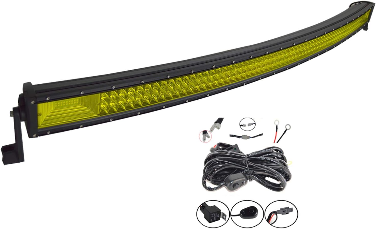 LED Light Bar,Willpower 52 inch 675W Curved Triple Row 7D Led Light Bar