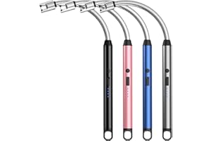 TOPKAY 4 Pack Candle Lighter,Windproof Flameless Electric Lighter Upgraded Plasma USB Rechargeable Long Arc Lighters Matches for Birthday Camping BBQ Grill Fireworks Stocking Stuffers
