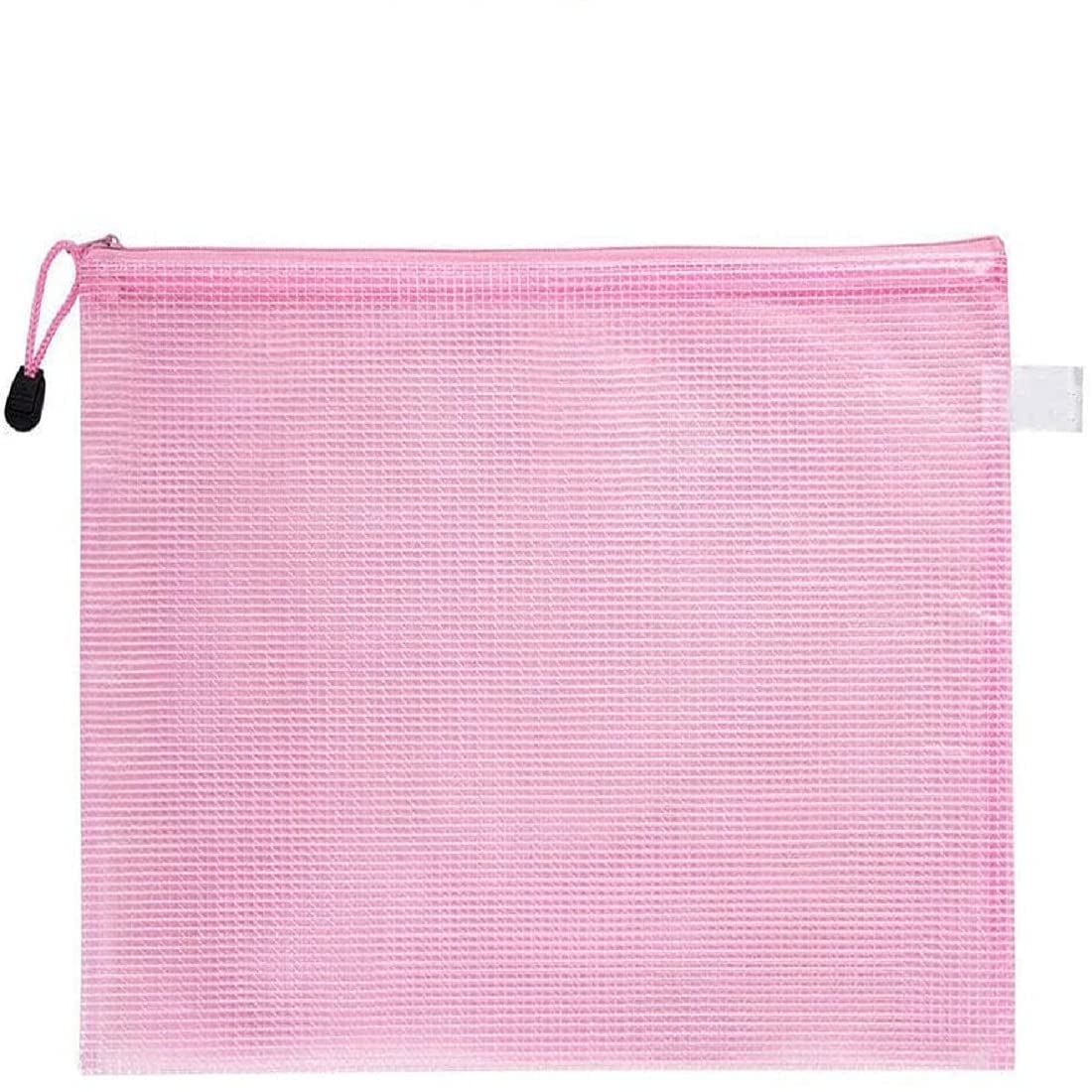 MACHSWON Plastic Wallets A4 File Folder Document Mesh Zipper Bags Waterproof Zip Wallet Bag Office Stationery Storage Pouch Pink