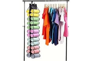 Legging Storage Bag Storage Hanger Can Holds 24 Leggings or Shirts Jeans Compartment Storage Hanger, Foldable Leggings Organi