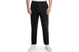 Fruit of the Loom Mens Eversoft Fleece Open Bottom Sweatpants with Pockets, Relaxed Fit, Moisture Wicking, Breathable