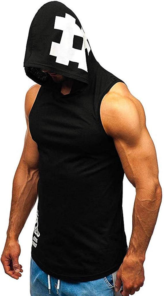 Tank top for Men's HimTak Sport Fashion T-Shirts Men Bodybuilding Racerback Printing Solid Quicky-Dry Indoor Outdoor Casual Shirts Sleeveless Blouse Tee Father's Day Fit