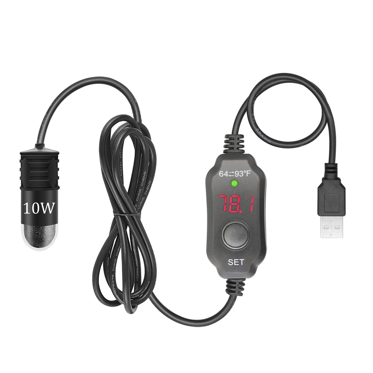 Photo 1 of YOFOTHS Adjustable Mini Aquarium Heater 0.5/1/2/3 Gallon Submersible Small Fish Tank Heater 10W/20W/30W Digital Display Thermostat External Temperature Controller