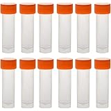 Saim 5ml Centrifuge Tubes Plastic Test Tube Standing with Orange Screw Cap Storage Container for Laboratory Project, 12 Pcs
