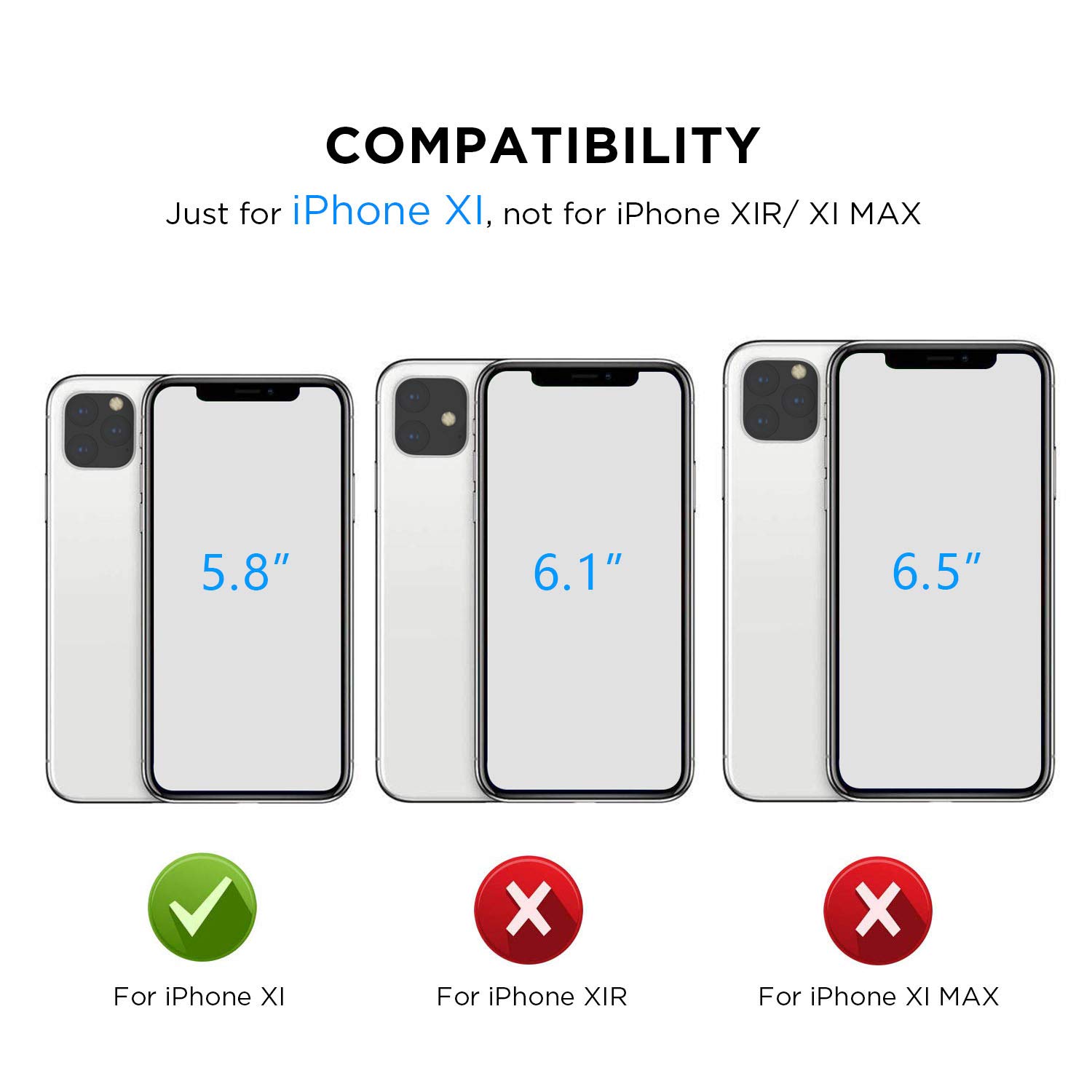 iPhone 11 Pro Case, Supwall 9H Tempered Glass Shock Absorption Anti-Scratch Mimics The Glass Back of iPhone Support Wireless Charging Cover for iPhone 11 Pro 5.8 inch Crystal Clear (Clear)