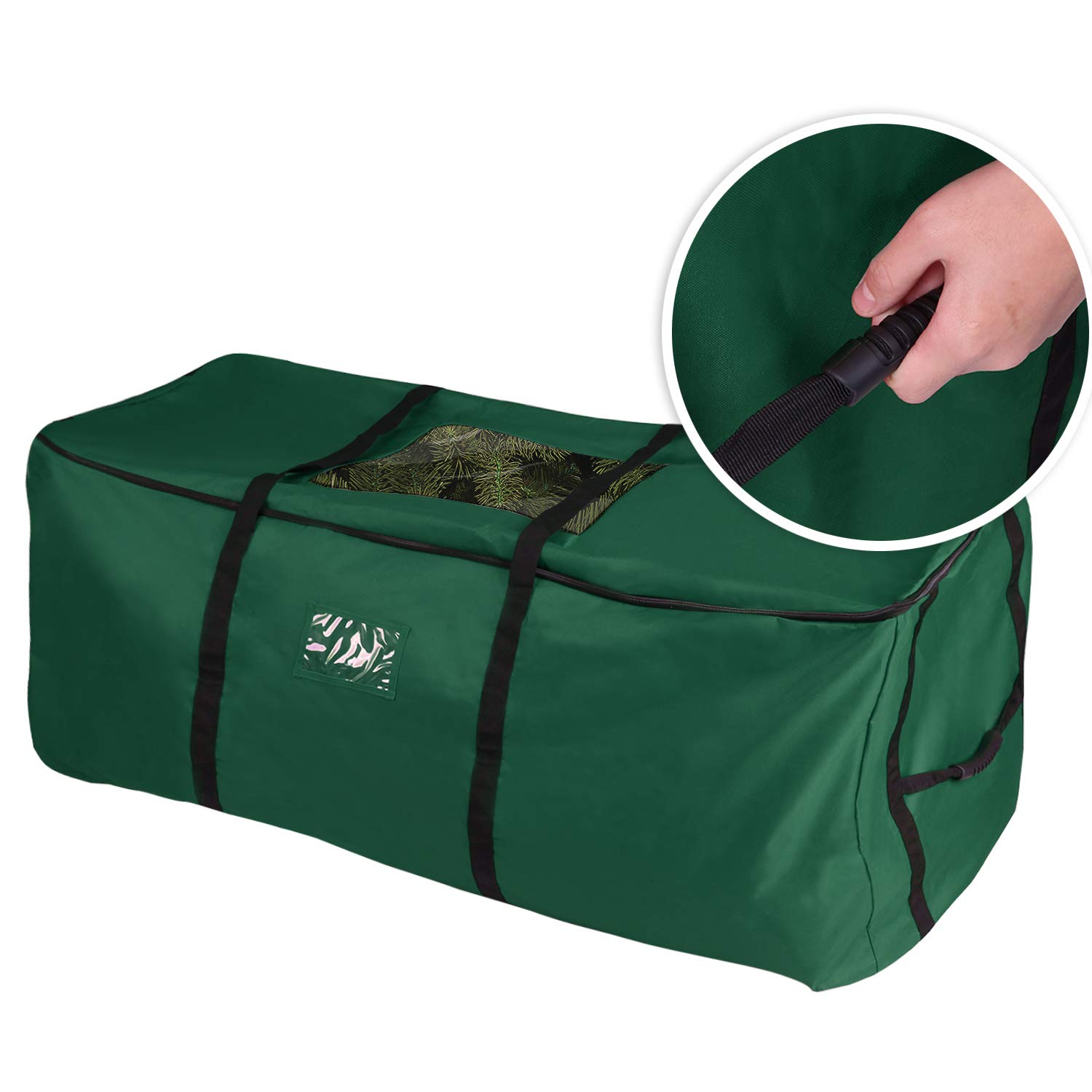 PENSON & CO. Christmas Tree Storage Bag, Heavy Duty Canvas Storage Container, Large for 9ft Artificial Tree - Green