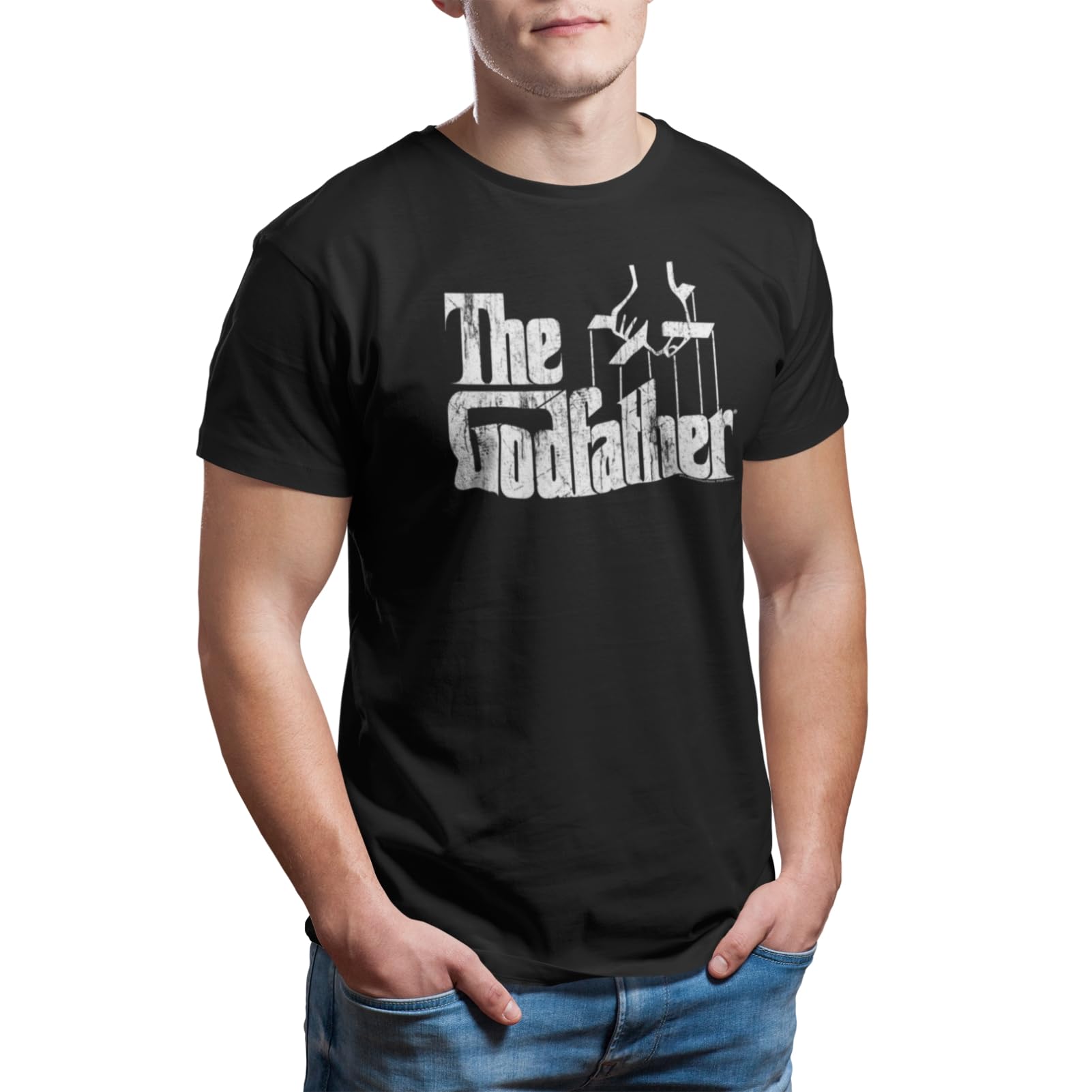 Photo 1 of American Classics Men's The Godfather Distress Copy T-Shirt, Black, Small
