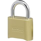 Master Lock Combination Padlock Outdoor Brass Lock, Gate Lock 2-Inch 175D | Resettable 4-digit Combination Lock For Gates, Storage Lock, Security Lock, Solid Brass Body, For Indoor and Outdoor Use