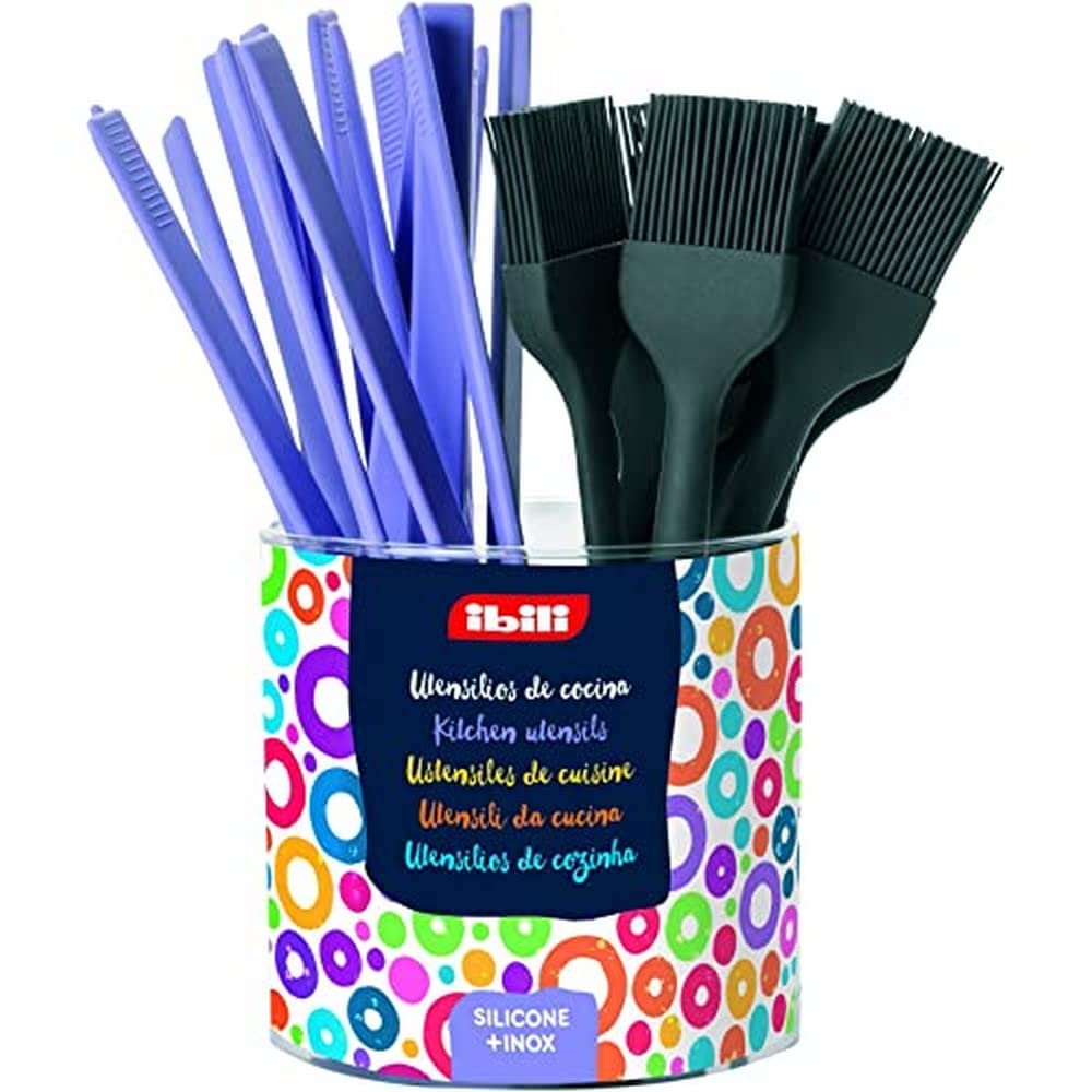 Ibili Pastry Brush and Tongs Set, Multi-Colour, 20-Piece