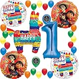 Coco Birthday Party Supplies Burro Pinata Fiesta Celebration (Choose Your Own Age) Deluxe Balloon Decoration Bundle for (1st Birthday)