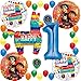 Coco Birthday Party Supplies Burro Pinata Fiesta Celebration (Choose Your Own Age) Deluxe Balloon Decoration Bundle for (1st Birthday)