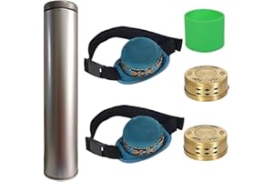 HORLORFE 6 PCS Moxibustion Kit, 2 Smokeless Copper Moxa Boxes, 2 Premium Smoke Filter Bags, 1 Multifunctional Moxa Stick Tank, 1 Insulation Sleeve for Moxa Stick Tank (Not Include Moxa Sticks)