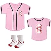 BAICAIYU Baby Baseball Jersey and Socks 2pcs Set Birthday Outfit Boys and Girls 2-4 Years Old Toddler Softball Shirt