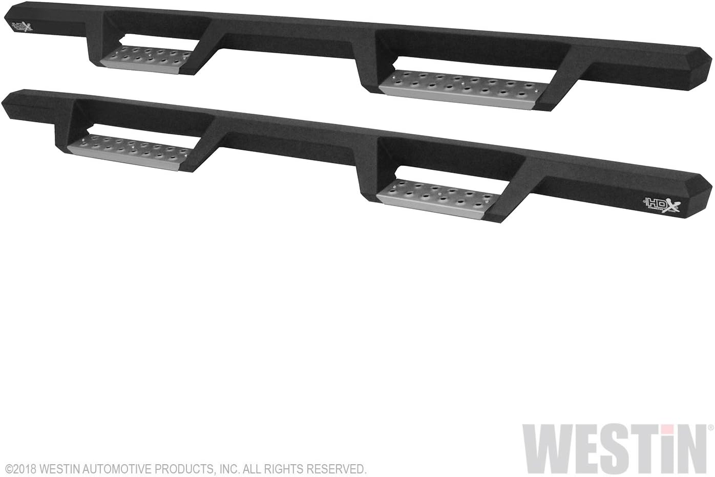 Westin 56-137252 HDX Stainless Drop Nerf Step Bars fits 2007-2018 Silverado Sierra 1500 2500 3500 Crew Cab (Excl. 2007 Classic) Textured Black 1 Pair