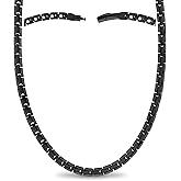 MagnetRX Titanium Magnetic Necklace – Ultra Strength Magnetic Necklaces for Men & Women – Effective Titanium Necklace with 62 Magnets (Black, 21.5 Inches)