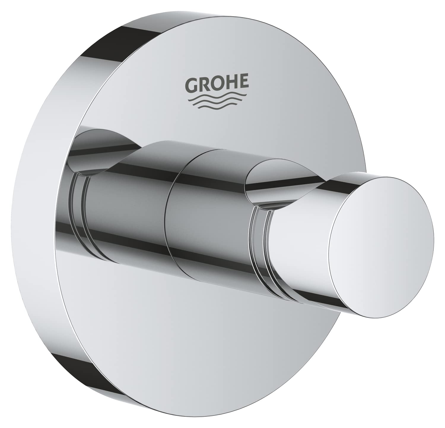 GROHE Start QuickFix Robe Hook (Metal, Concealed Fastening, Including Screws and Dowels, Extra Easy to Fit QuickGlue), Size 45 mm, Chrome, 41173000