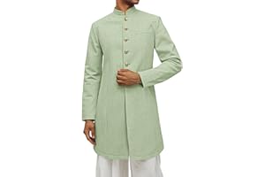 Runcati Mens Kurta Coats Indian Mandarin Collar Attire Ethnic Outfits Wedding Festive Party Clothing Casual Kaftan Robe