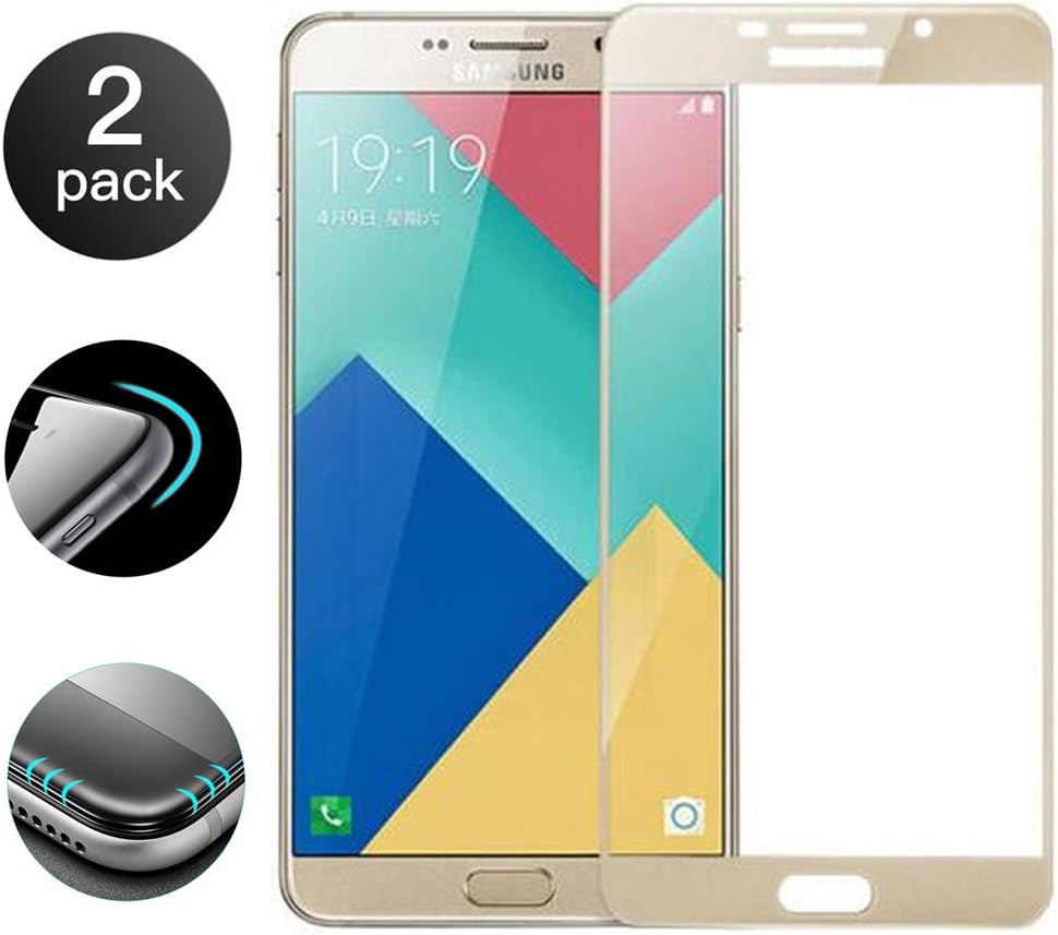 [2-Pack] Tempered Glass for Samsung Galaxy Note 5, 3D Full Coverage High Clear Premium HD Screen Protector 9H Hardness-Golden