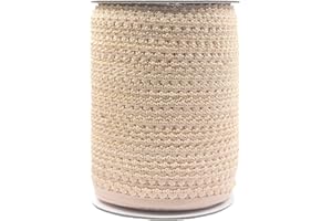 Bristlegrass Picot Loop Elastic Band for Sewing 1/2" 13mm Roll Spool Crown Frilly Lace Stretchy Ribbon for Hair Tie Headband Lingerie Underwear Sewing Trim (D-1/2 Inch x 50 Yards,Nude)