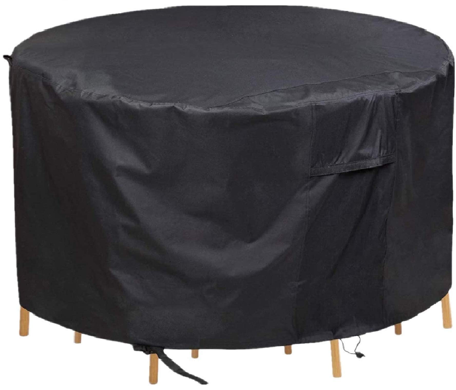 Chusstang Garden Furniture Covers Waterproof, Patio Furniture Table Covers Outdoor Round Table Cover Patio Furniture Cover 420D Heavy Duty Protection Windproof Anti-UV Circular Table Cover (Ø248x90cm)