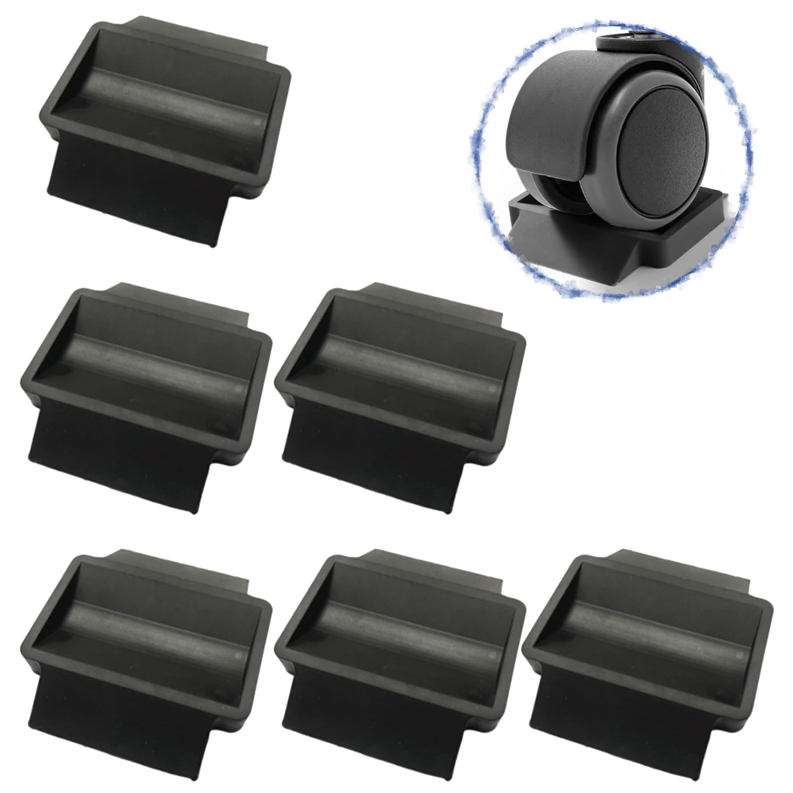 Lylxienty Bed Wheel Stoppers Furniture Caster Cups 6PCS, Furniture Wheel Stopper for Office Chair, Feet Protector Pads Rubber Caster Cup Non-Slip Wheel Fixing Pads Furniture Coasters and Bed Stopper