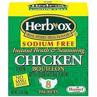 Herb-Ox Bouillon Chicken Instant Broth and Seasoning, 1.2 oz, 8 Count (Pack of 1)