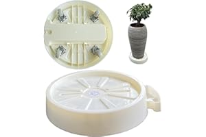 SKAFORZ Plant Caddy with Hidden Wheels, 12Inch Planter Roller Base,360°Rolling Plant Stand with Wheels,Heavy Duty Plant Trolley, 4 Invisible Casters (Beige 12Inches 1Pcs)