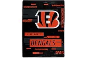 NORTHWEST ENTERPRISES NFL Digitize Design Plush Raschel Thow Blanket, 60"x80" (Cincinnati Bengals)