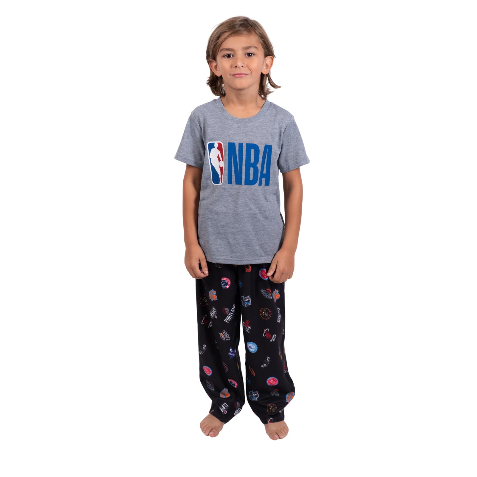 Ultra Game Boys 2 Piece Pjs Lounge Pants & Tee Set,Multi-Team,Toddler Sizes,5-6 Image