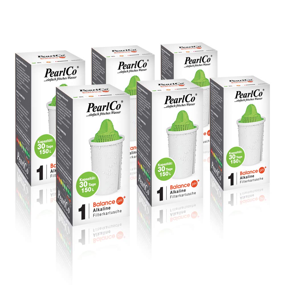 PearlCo - Alkaline Classic Pack of 6 Filter Cartridges for Alkaline Water - Suitable for Brita Classic