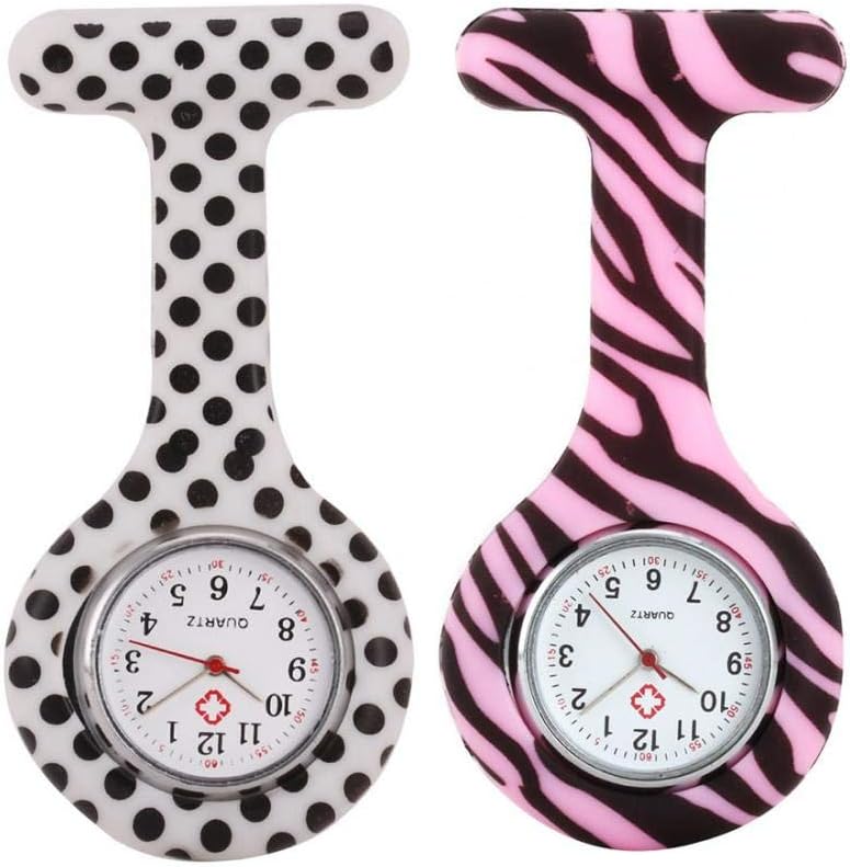 Nurse Watch,Silicone with Pin/Clip Infection Control Design Health Care Nurse Doctor Fob Watch(2PC/Lot) (5)