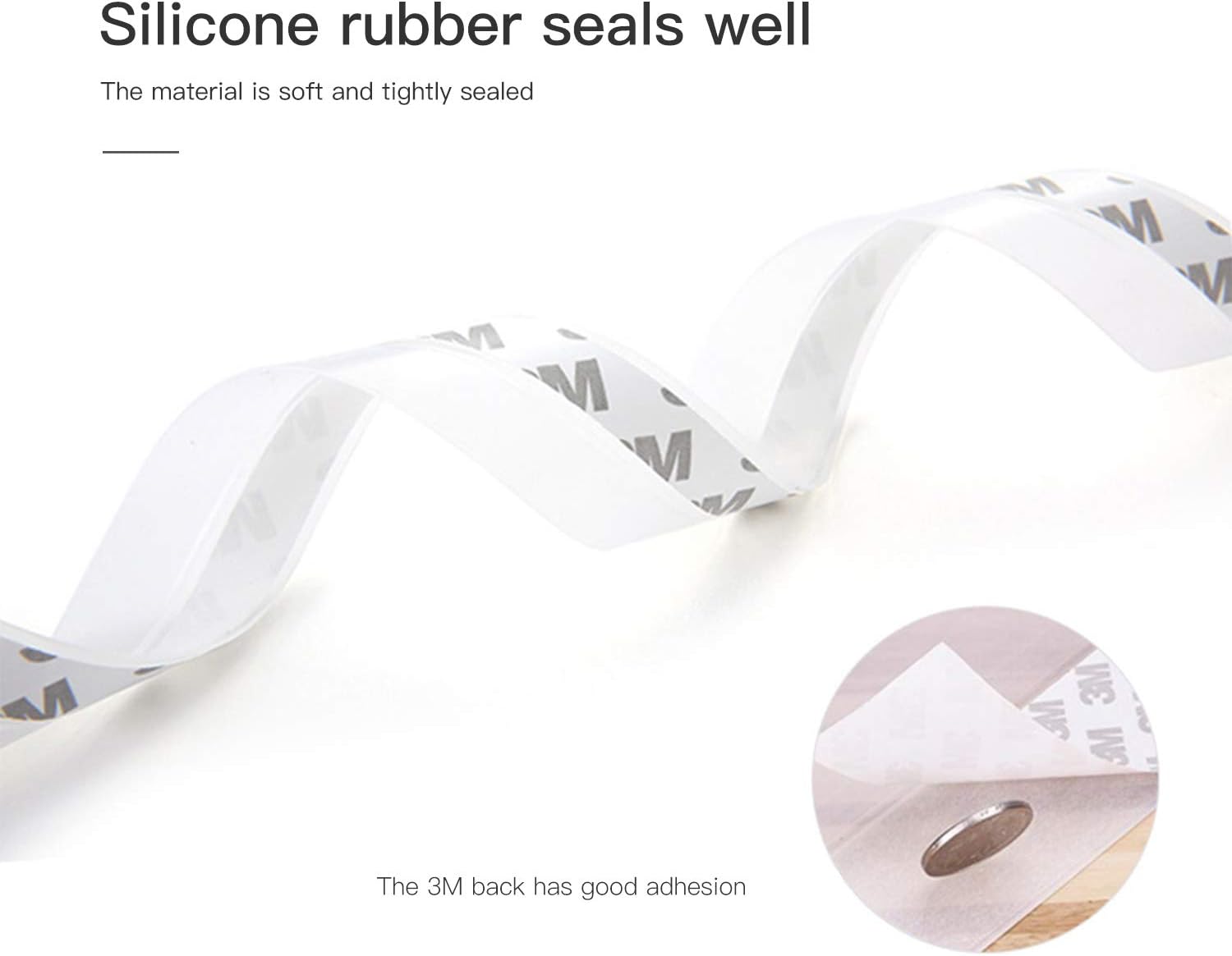 Draft Excluder for Doors Draught Excluder Door Seal Strip 10m Window Tape Self Adhesive Weather Stripping Transparent Silicone Door Bottom Seal Strip Tape for Doors Windproof Dust Proof Soundproof - Image 3