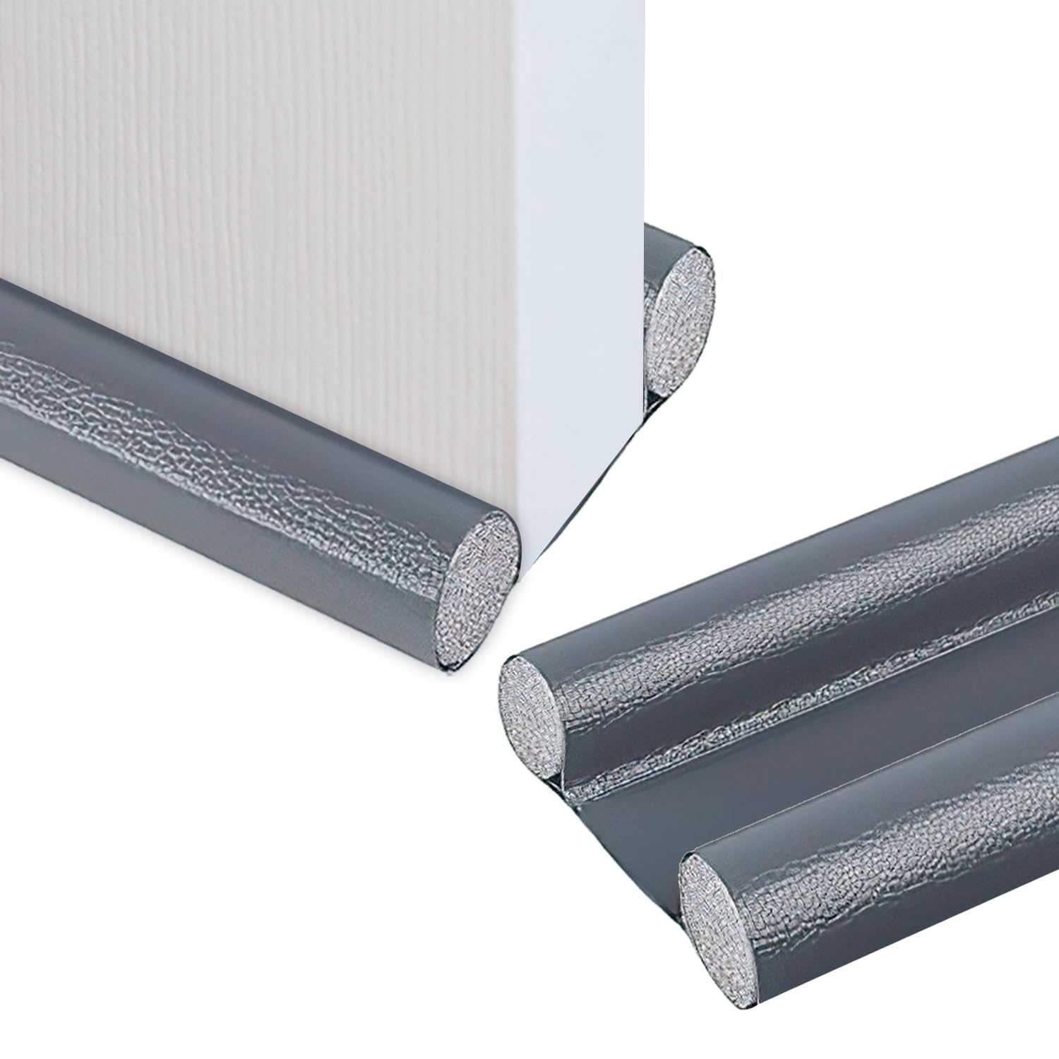 Under Door Gap Filler 37in/96cm Door Bottom Seal Draft Excluder for Doors Seal Strip Doors Adjustable Soundproof Draught Excluder for Bottom of Door (Grey)