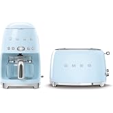 Smeg Retro Drip Coffee Machine and 2-Slice Toaster Bundle&hellip; (Blue)