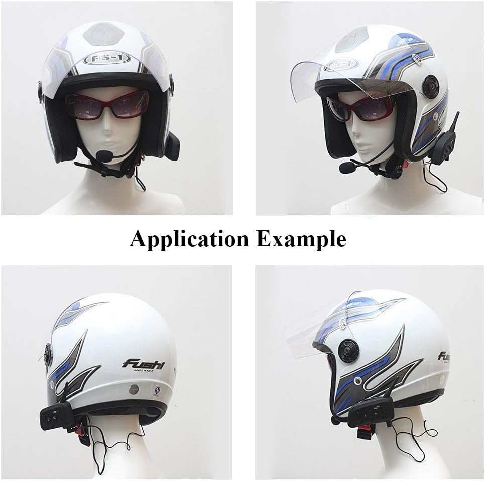 EJEAS V6 Pro+ BT Interphone 1200M Bluetooth Motorbike Motorcycle Helmet Intercom Headset with Duplex Interphone Advanced Noise Control for up to 6 Riders Skiing and Riding (2 Piece) - Image 5